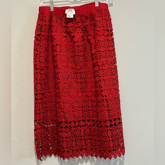 Lili'S Closet Dresses & Skirts - Red Crochet Midi Skirt by Lila Closet size Medium